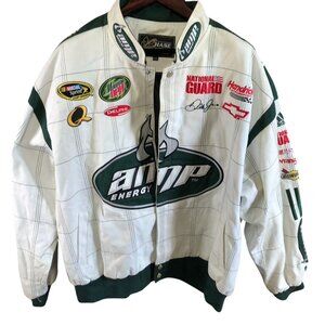 Vintage Nascar Dale Earnhardt Jr. Amp Energy Racing Jacket XXXL White Y2K Retro